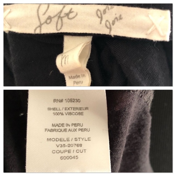 Soft Joie black sheer flowy v-neck top M - Picture 8 of 8